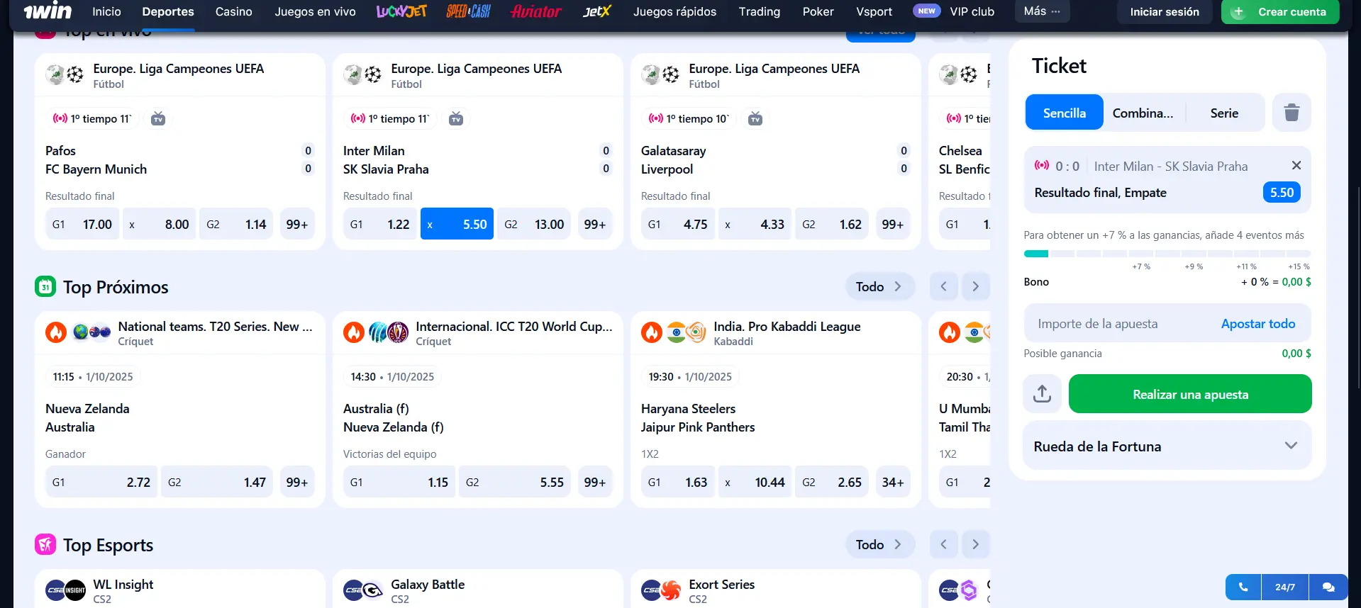 Apuestas deportivas en 1Win Apuestas deportivas en 1Win